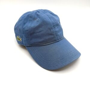 Lacoste Baseball Cap Mens One Size Blue Cotton Twill Adjustable Strapback Hat